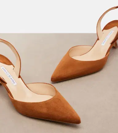 Manolo Blahnik Carolyne suede slingback pumps | Thumbnail 3 Manolo Blahnik Carolyne suede slingback pumps | Thumbnail 3