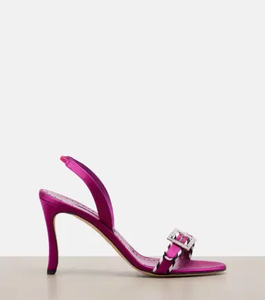 Manolo Blahnik Sumbasan embellished satin sandals | Thumbnail 2