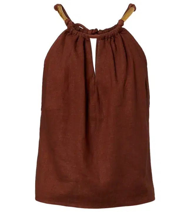 Janet linen-blend top