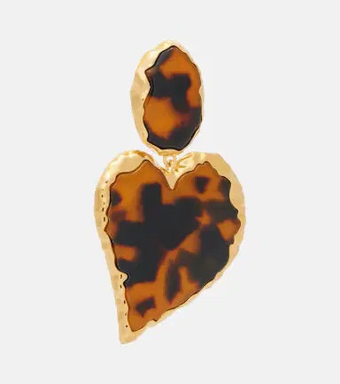 Oscar de la Renta Heart embellished clip-on earrings | Thumbnail 3