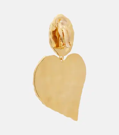 Oscar de la Renta Heart embellished clip-on earrings | Thumbnail 4