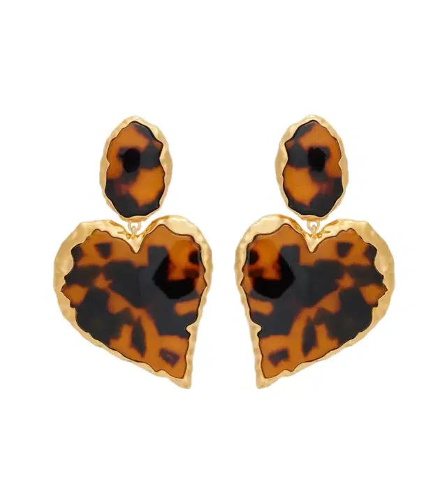 Oscar de la Renta Heart embellished clip-on earrings