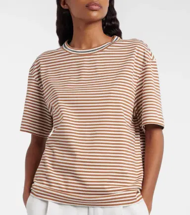 Brunello Cucinelli Striped oversized cotton jersey T-shirt | Thumbnail 3