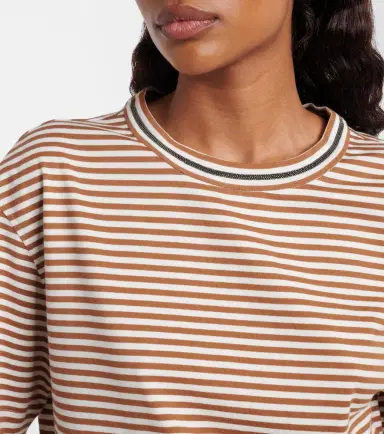 Brunello Cucinelli Striped oversized cotton jersey T-shirt | Thumbnail 5