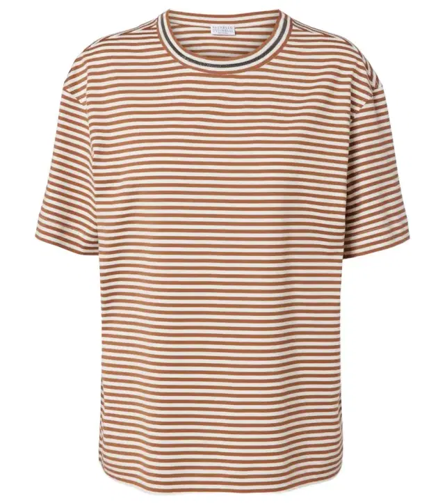 Striped oversized cotton jersey T-shirt