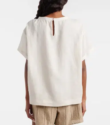 Brunello Cucinelli Oversized linen T-shirt | Thumbnail 2