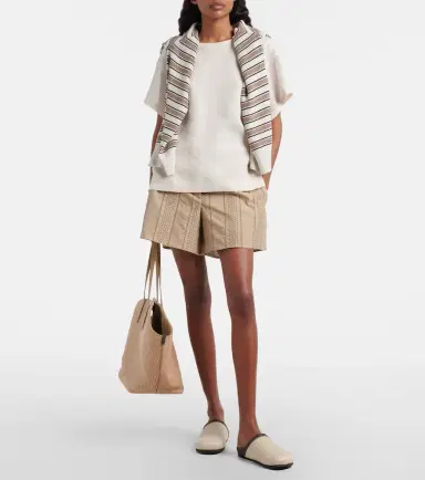 Brunello Cucinelli Oversized linen T-shirt | Thumbnail 4