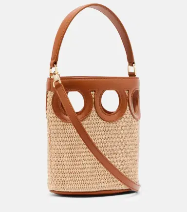 Ferragamo Gancini Small raffia bucket bag | Thumbnail 2 Ferragamo Gancini Small raffia bucket bag | Thumbnail 2