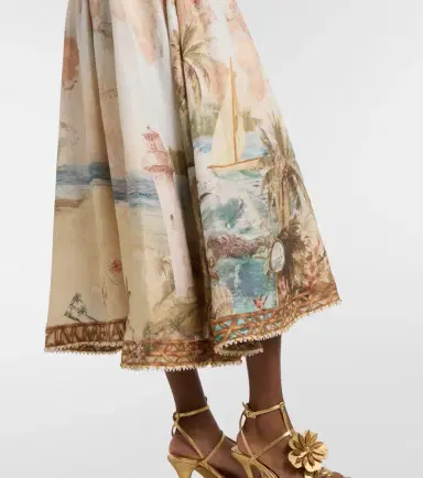 Zimmermann Mahon printed linen midi dress | Thumbnail 4 Zimmermann Mahon printed linen midi dress | Thumbnail 4