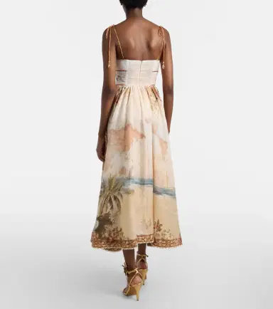 Zimmermann Mahon printed linen midi dress | Thumbnail 6 Zimmermann Mahon printed linen midi dress | Thumbnail 6