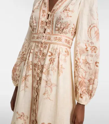 Zimmermann Indra floral linen midi dress | Thumbnail 2 Zimmermann Indra floral linen midi dress | Thumbnail 2