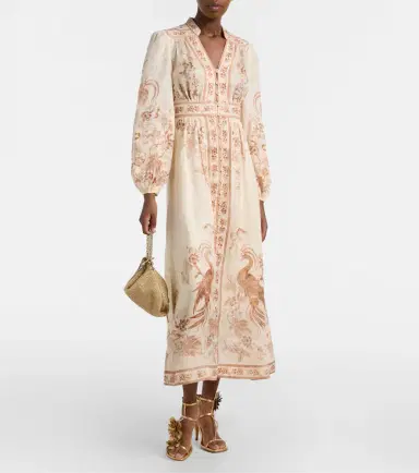 Zimmermann Indra floral linen midi dress | Thumbnail 5 Zimmermann Indra floral linen midi dress | Thumbnail 5