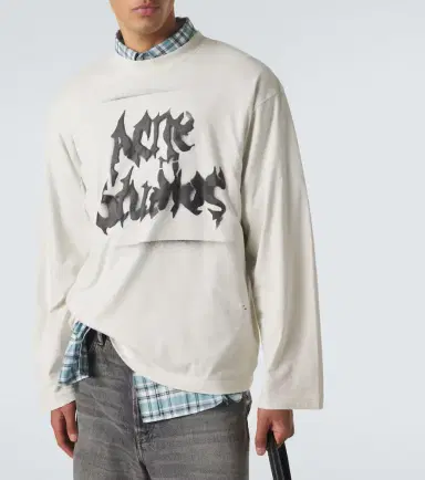 Acne Studios Logo cotton-blend jersey T-shirt | Thumbnail 3 Acne Studios Logo cotton-blend jersey T-shirt | Thumbnail 3