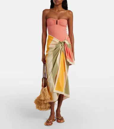 Eres Croquant striped cotton and silk beach cover-up | Thumbnail 2