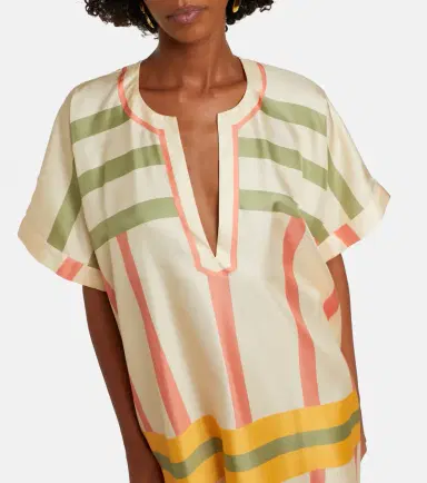 Eres Ice striped silk twil kaftan | Thumbnail 3