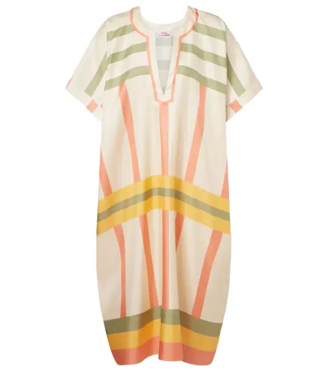 Eres Ice striped silk twil kaftan