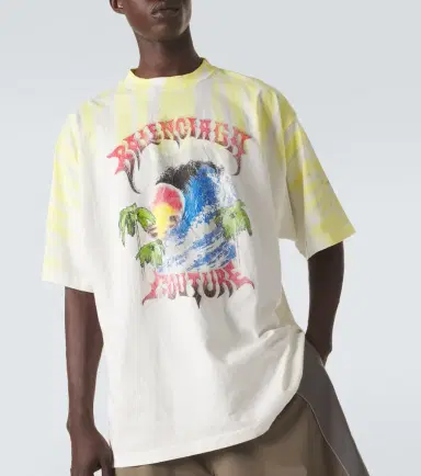 Balenciaga Printed tie-dye cotton jersey T-shirt | Thumbnail 2