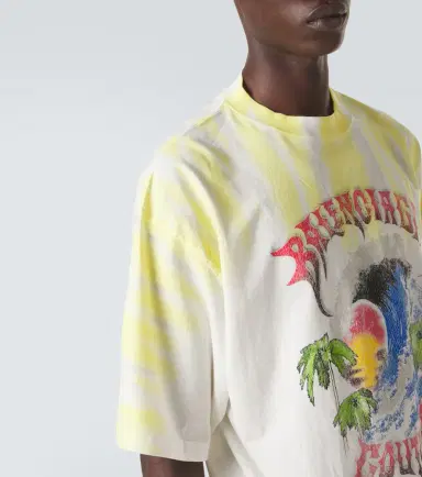 Balenciaga Printed tie-dye cotton jersey T-shirt | Thumbnail 3