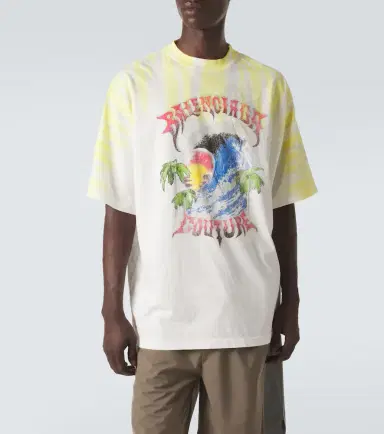 Balenciaga Printed tie-dye cotton jersey T-shirt | Thumbnail 5