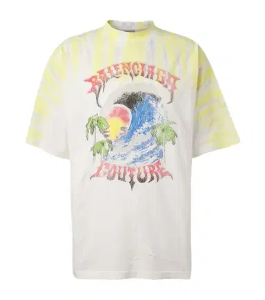 Balenciaga Printed tie-dye cotton jersey T-shirt | Thumbnail 1