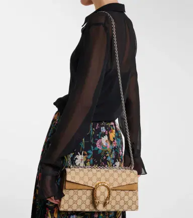 Gucci Dionysus GG canvas Small suede-trimmed crossbody bag | Thumbnail 6 Gucci Dionysus GG canvas Small suede-trimmed crossbody bag | Thumbnail 6