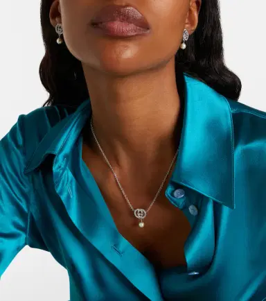 Gucci Interlocking G embellished pendant necklace | Thumbnail 4 Gucci Interlocking G embellished pendant necklace | Thumbnail 4