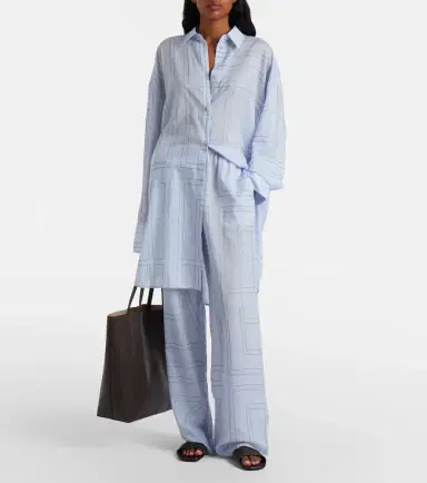 TOTEME Embroidered cotton-blend poplin shirt | Thumbnail 2 TOTEME Embroidered cotton-blend poplin shirt | Thumbnail 2