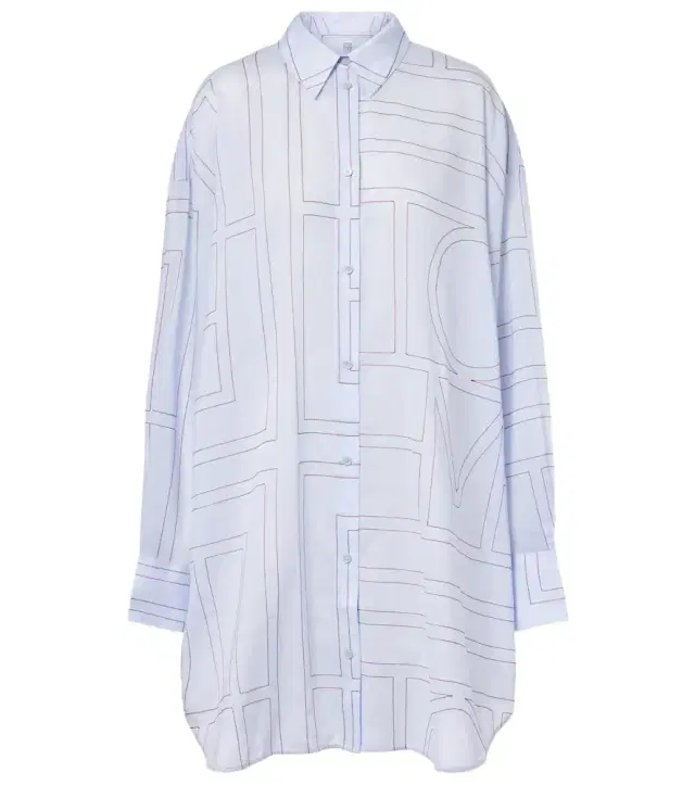 Embroidered cotton-blend poplin shirt