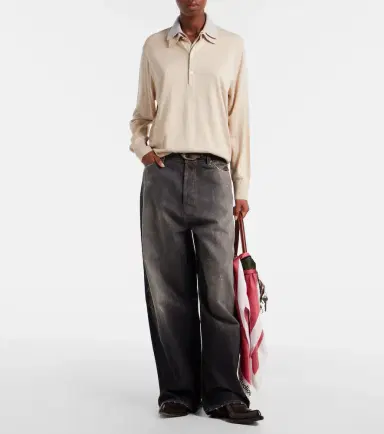 Acne Studios Silk, wool, and cashmere polo sweater | Thumbnail 2 Acne Studios Silk, wool, and cashmere polo sweater | Thumbnail 2
