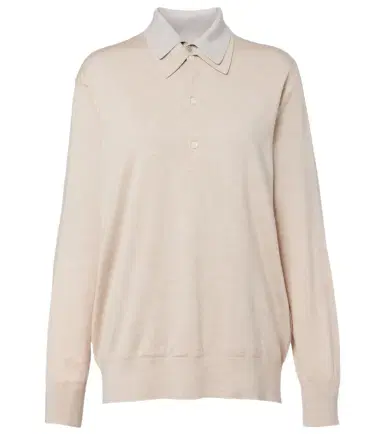 Acne Studios Silk, wool, and cashmere polo sweater | Thumbnail 1 Acne Studios Silk, wool, and cashmere polo sweater | Thumbnail 1