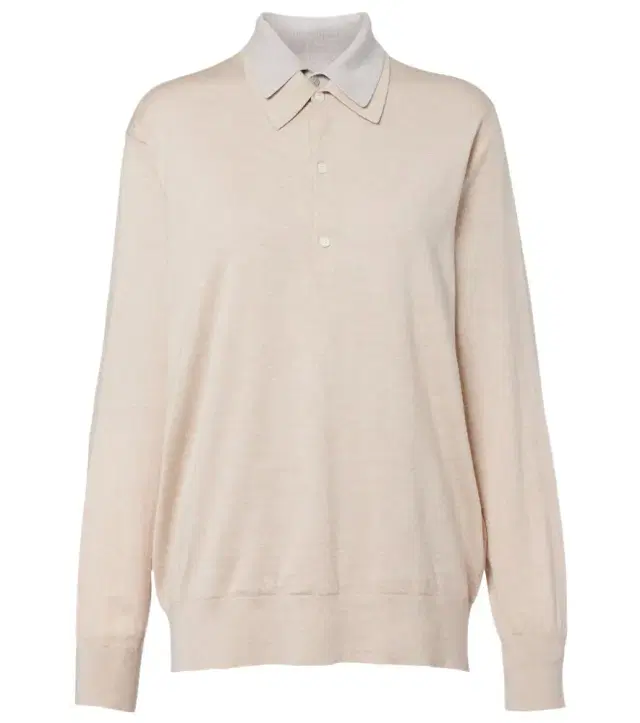 Silk, wool, and cashmere polo sweater