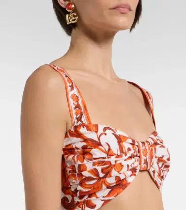 Dolce & Gabbana Majolica cotton poplin crop top | Thumbnail 5 Dolce & Gabbana Majolica cotton poplin crop top | Thumbnail 5