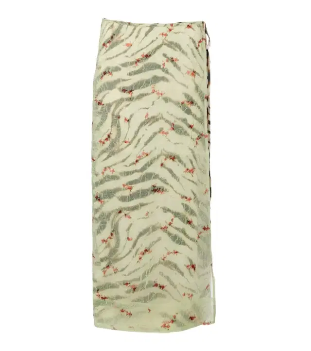 Printed organza wrap skirt