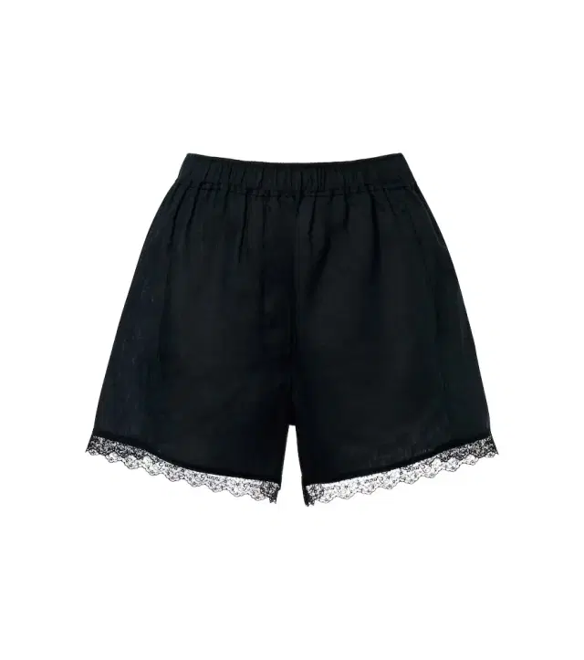 Ganni Lace-trimmed linen shorts