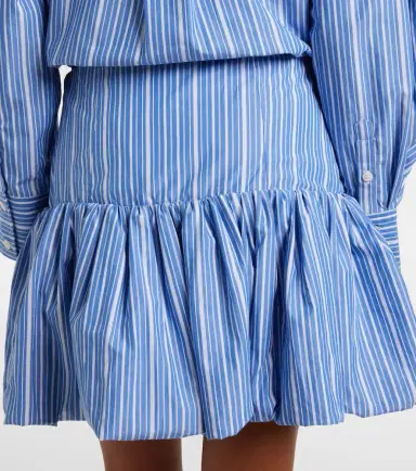 Ganni Striped cotton poplin miniskirt | Thumbnail 3