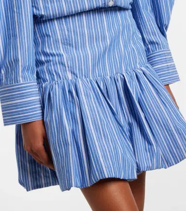 Ganni Striped cotton poplin miniskirt | Thumbnail 4