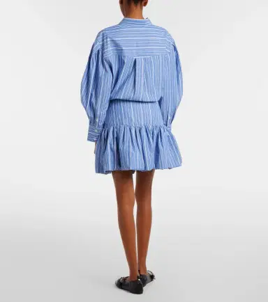 Ganni Striped cotton poplin miniskirt | Thumbnail 5