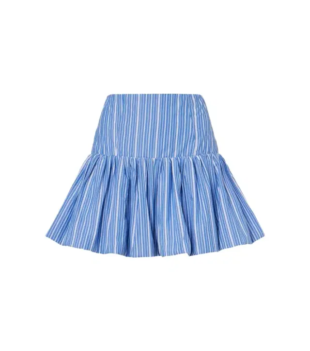 Ganni Striped cotton poplin miniskirt