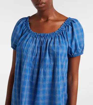 Faithfull Costa plaid cotton minidress | Thumbnail 2