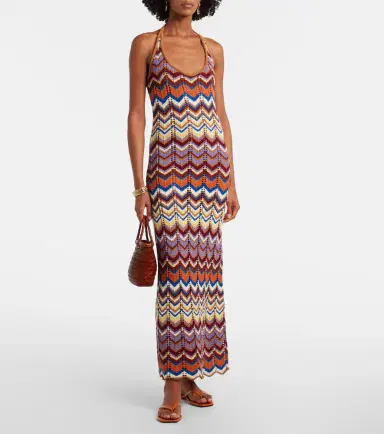 Faithfull Elisa chevron crochet cotton-blend maxi dress | Thumbnail 4