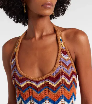 Faithfull Elisa chevron crochet cotton-blend maxi dress | Thumbnail 5