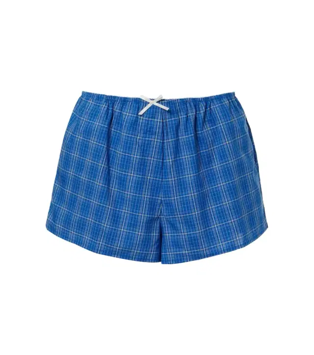Leya plaid cotton shorts