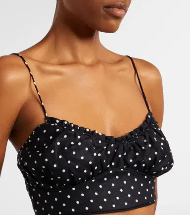 Faithfull Lucia polka-dot linen crop top | Thumbnail 4 Faithfull Lucia polka-dot linen crop top | Thumbnail 4