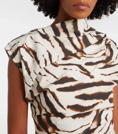 Ganni Zebra-print cotton-blend top | Thumbnail 4 Ganni Zebra-print cotton-blend top | Thumbnail 4