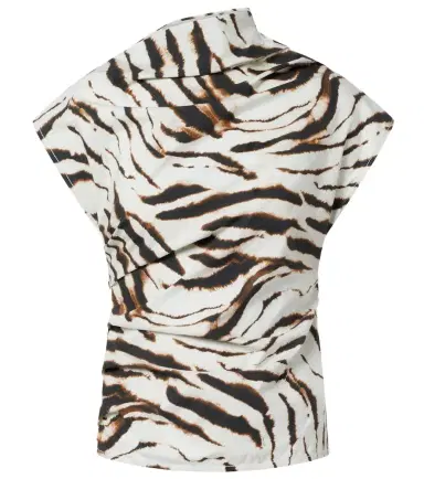 Ganni Zebra-print cotton-blend top | Thumbnail 1 Ganni Zebra-print cotton-blend top | Thumbnail 1