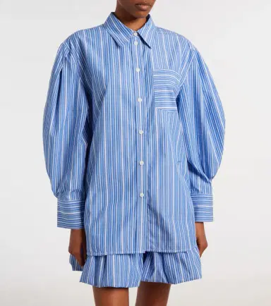 Ganni Striped oversized cotton poplin shirt | Thumbnail 3 Ganni Striped oversized cotton poplin shirt | Thumbnail 3