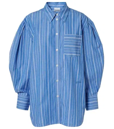 Ganni Striped oversized cotton poplin shirt | Thumbnail 1 Ganni Striped oversized cotton poplin shirt | Thumbnail 1