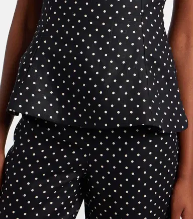 Faithfull Petro polka-dot peplum linen top | Thumbnail 3