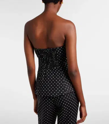 Faithfull Petro polka-dot peplum linen top | Thumbnail 5