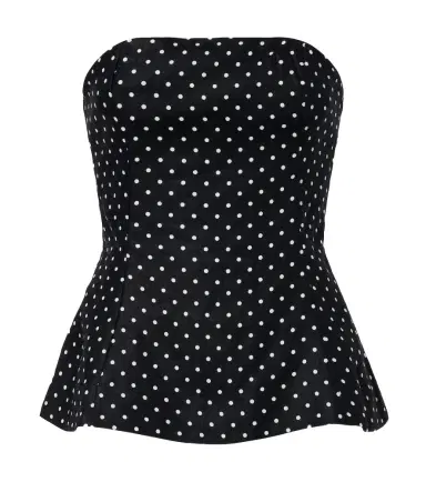 Faithfull Petro polka-dot peplum linen top | Thumbnail 1